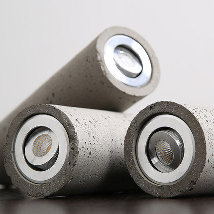 Lisslune | StoneCast Industrial Cylinder Pendant Light made of Concrete | 1 Light | Smooth or Rough Surface