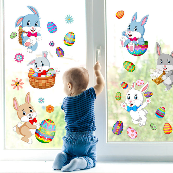 Lisslune | Easter Bunny Egg Wall Stickers, 2 Sheets