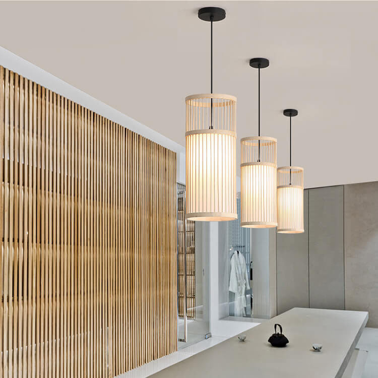 Lisslune | Bambora Zen Pendant Light | Handwoven Bamboo Lantern | Japanese Design | Natural Elegance