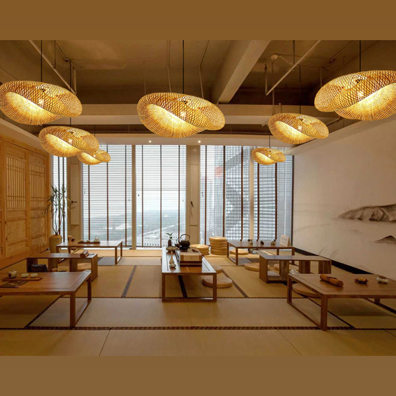 Lisslune | Rattan Woven Bamboo - Pendant Light - Led - Light