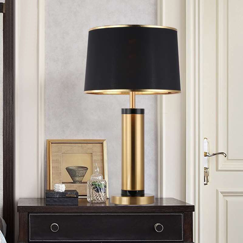 Lisslune | Modern Transitional Cylinder Iron Fabric 1-Light Table Lamp for the Living Room