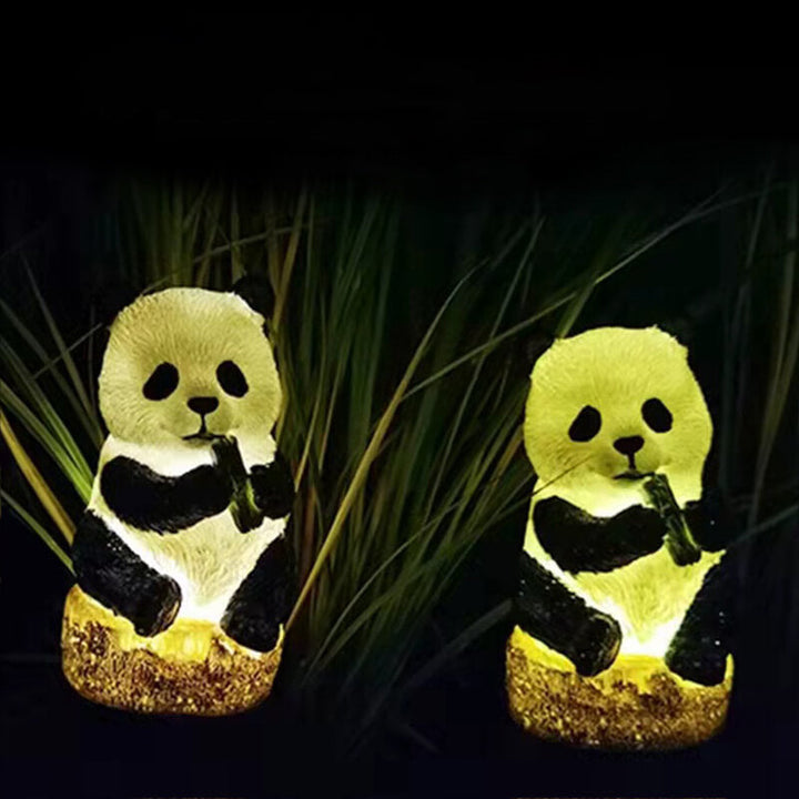 Lisslune | Solar resin panda outdoor waterproof patio decoration ground light