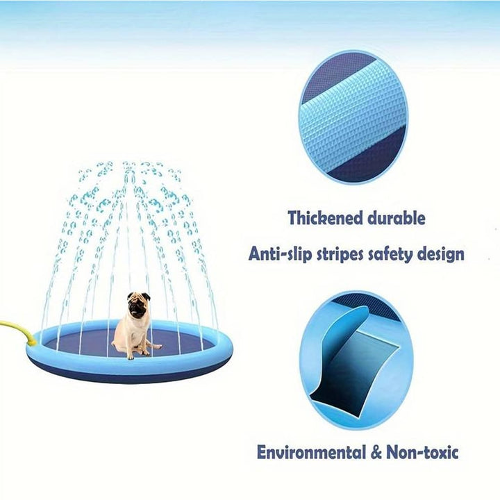 Lisslune | PawSplash Dog Bath – Inflatable Water Mat with Sprayers for Pets