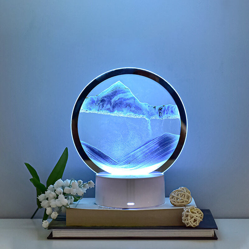 Lisslune | Creative Round Hourglass Quicksand 3D LED Night Light Table Lamp