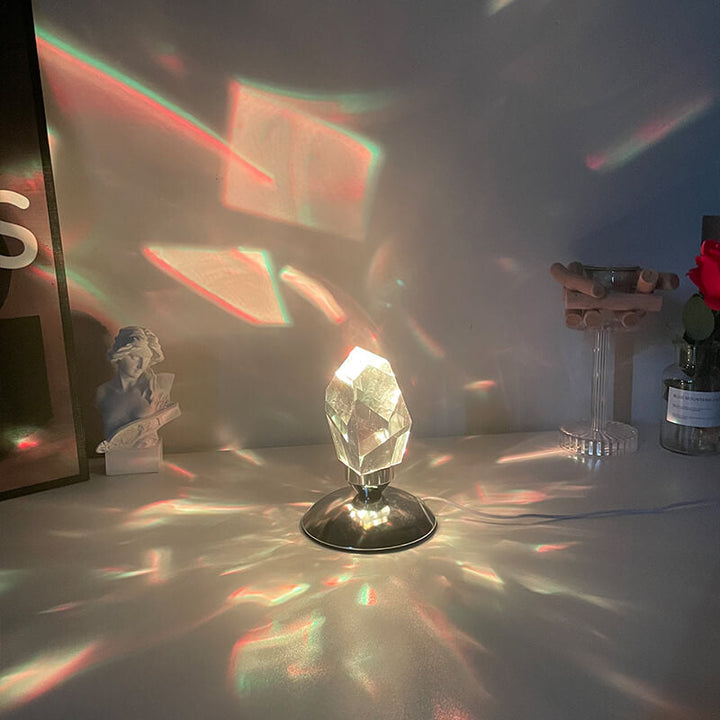 Lisslune | LuxorLite Diamond Crystal LED Table Lamp | Luxurious Mood Light | 3 or 16 Color Change | Wireless Night Light