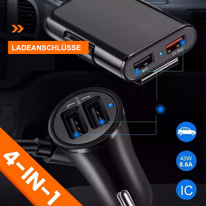 Lisslune | 4 in 1 Car Charger for Back Seats