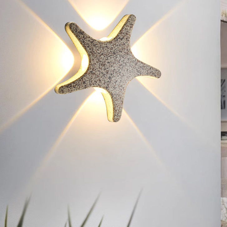 Lisslune | Contemporary Simplicity Aluminum Starfish Design LED Waterproof Wall Lantern Lamp for Outdoor Terrace