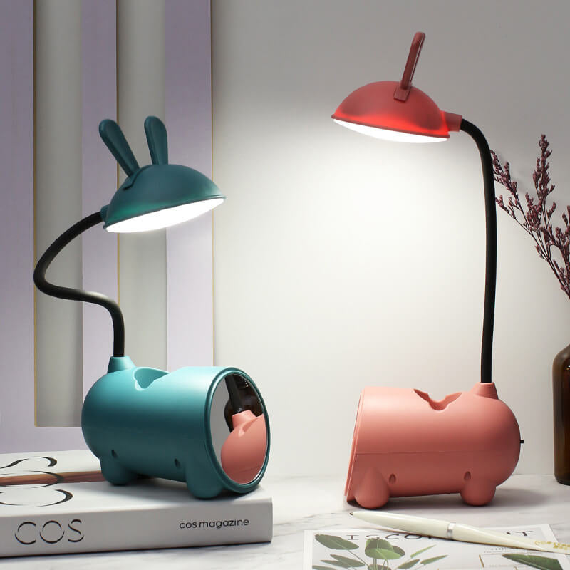 Lisslune | BunnyGlow Creative LED Touch Lamp with Pen Holder | USB Charging Function | Desk Lamp | Children's Room Decor