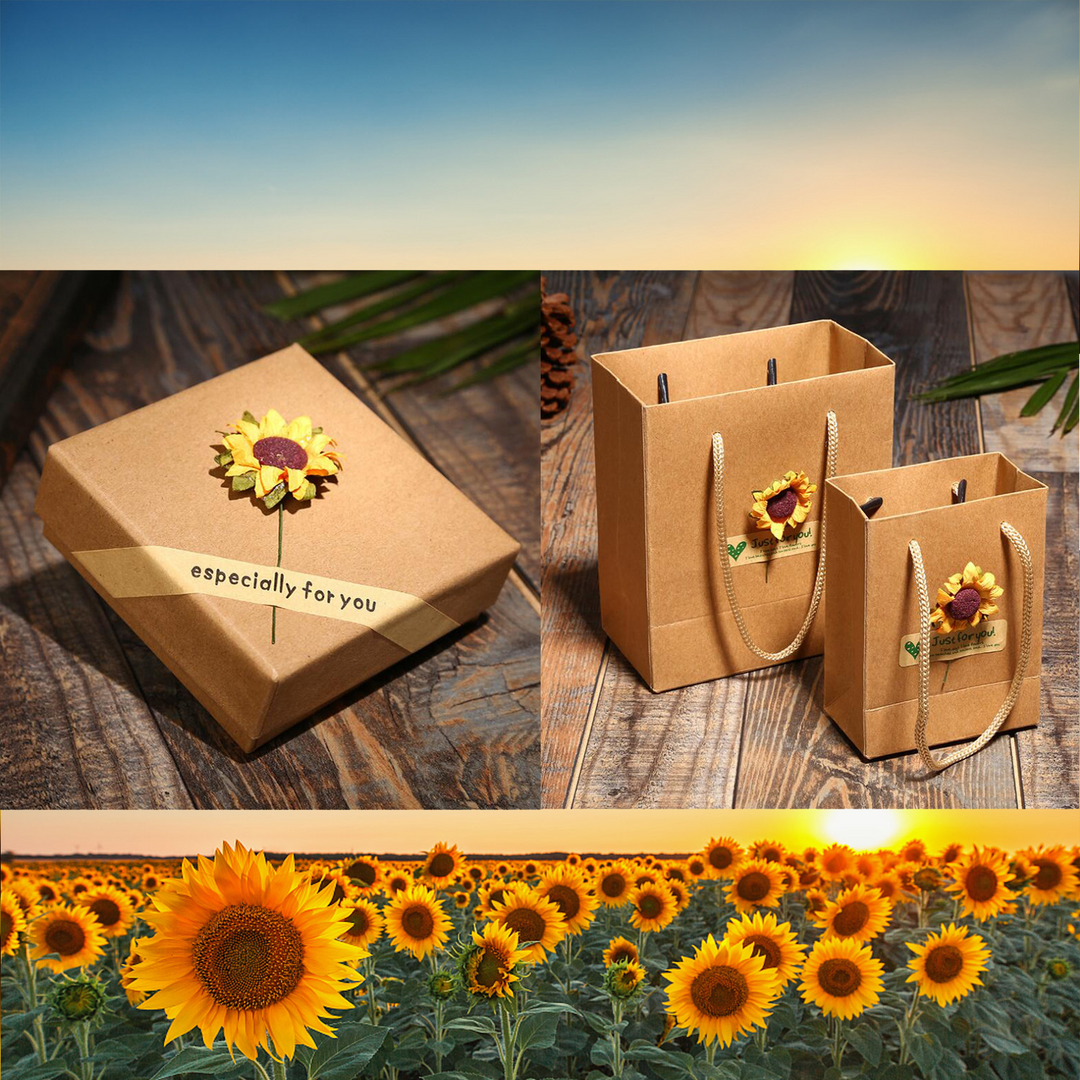 Lisslune | "You Are My Sunshine" Sunflower Necklace(Double-sided engraving)