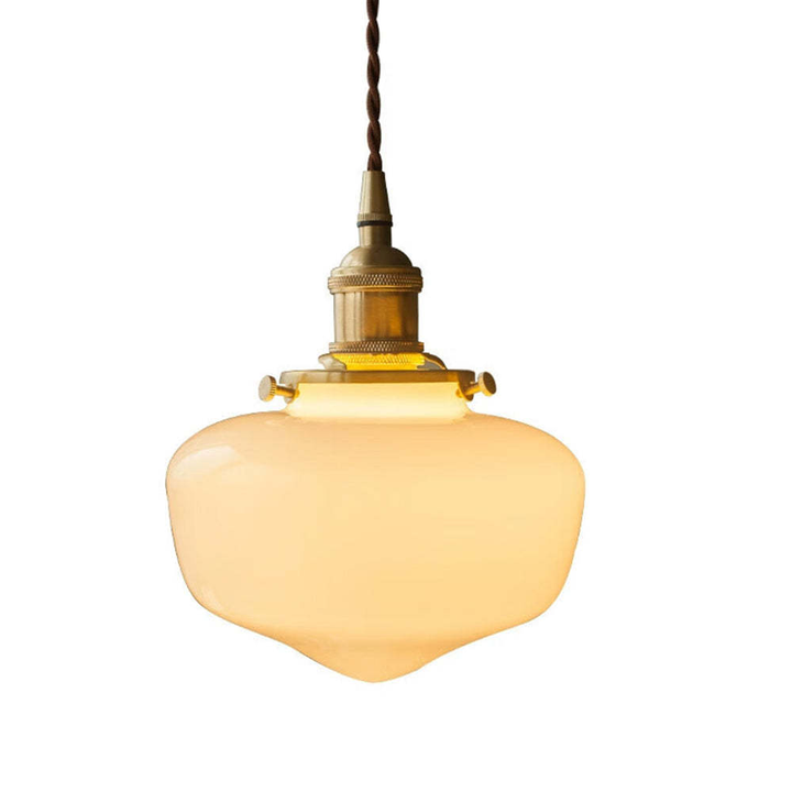 Lisslune | Vintage Brass Lantern Glass Pendant Light