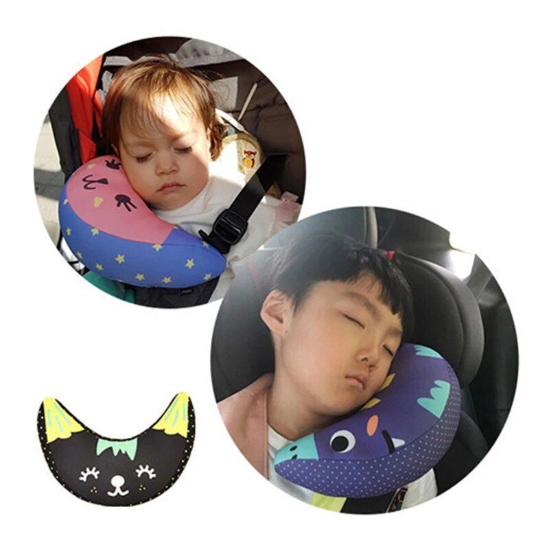 Lisslune | Soft Cotton Car Neck Pillow for Kids - Premium Head Pillow & Shoulder Support Pillow