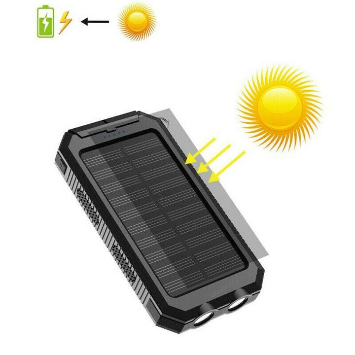 Lisslune | 2x 500000mAh Solar Charger Waterproof Power Bank External