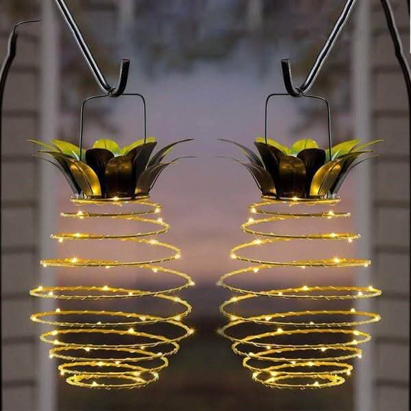 Lisslune | Solar Pineapple Garden Lantern with Warm LED Light 28cm