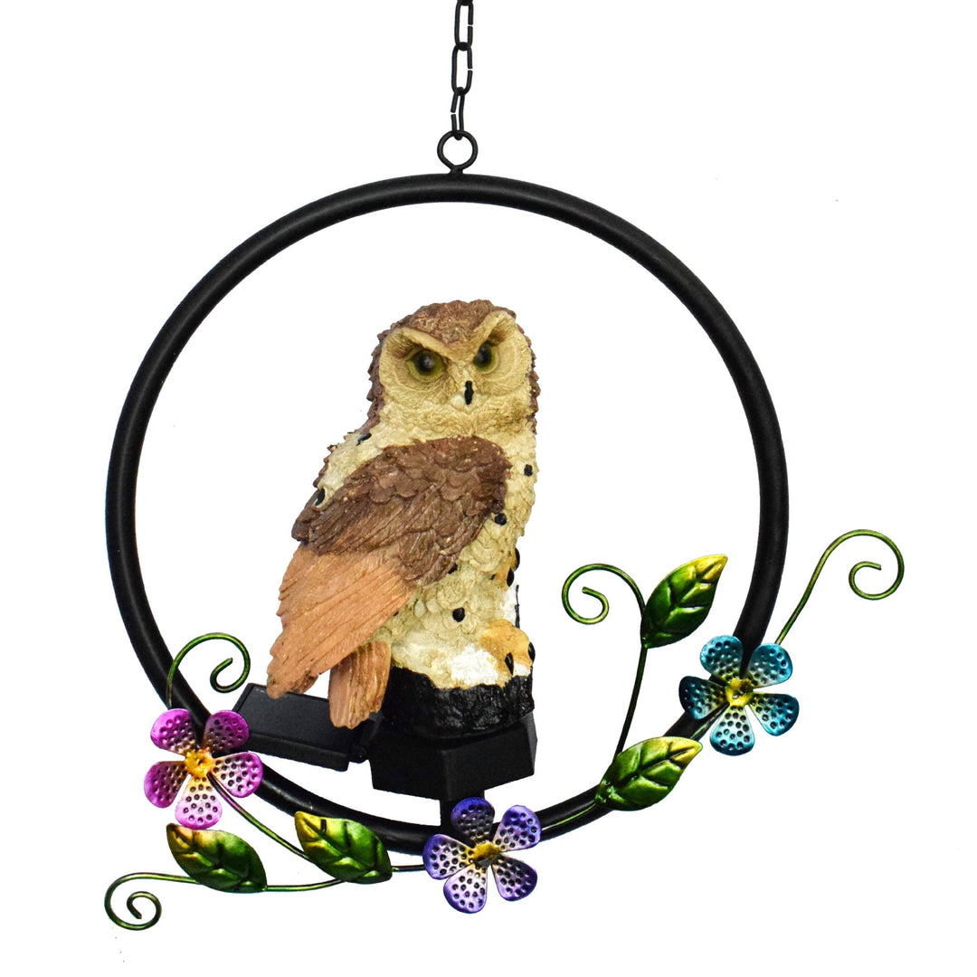 Lisslune | European rustic owl solar waterproof outdoor garden pendant lights