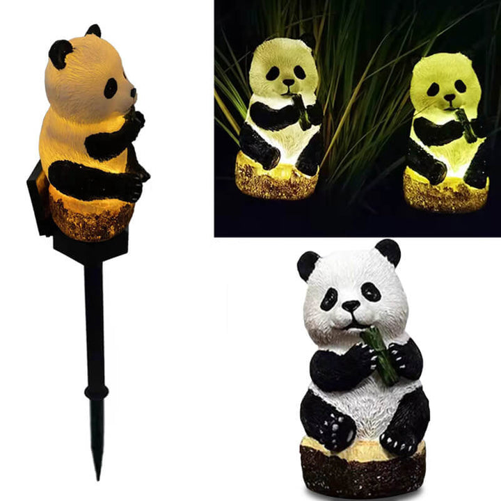 Lisslune | Solar resin panda outdoor waterproof patio decoration ground light
