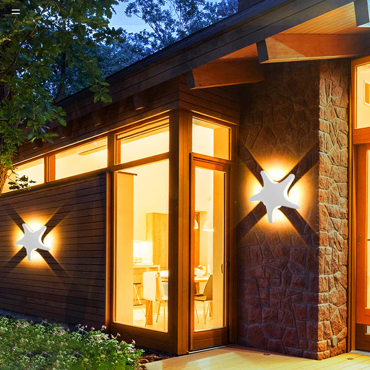 Lisslune | Contemporary Simplicity Aluminum Starfish Design LED Waterproof Wall Lantern Lamp for Outdoor Terrace