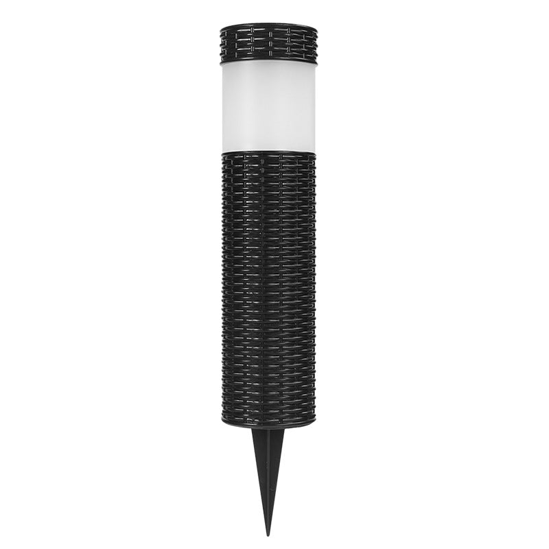 Lisslune | Outdoor Solar Rattan Cylindrical LED Garden Lawn In-ground Landscape Light