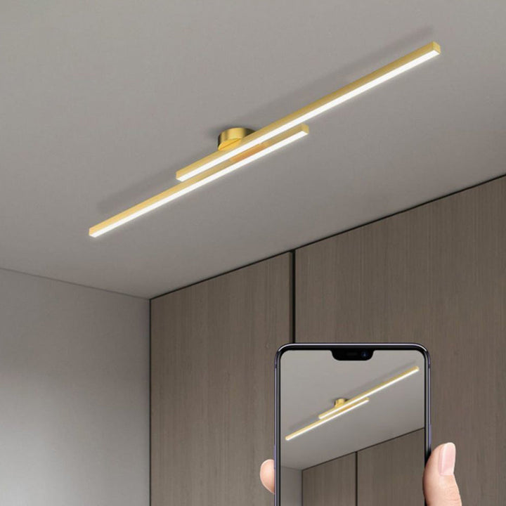 Lisslune | Modern Aluminium Semi Flush Mount LED Ceiling Light | Minimalist Design for Living Room. Bedroom & Hallway