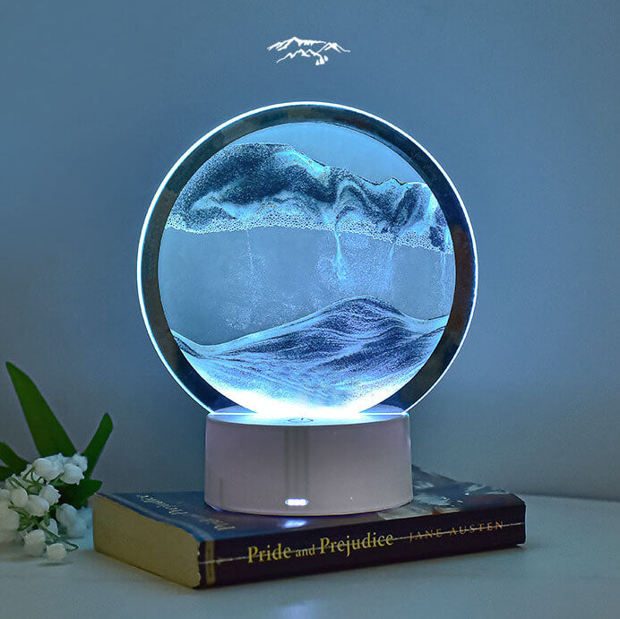 Lisslune | Creative Round Hourglass Quicksand 3D LED Night Light Table Lamp