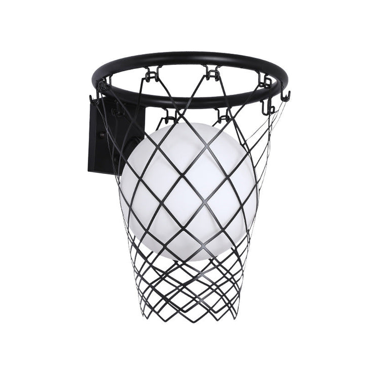 Lisslune | Slamora Children's Wall Light | Basketball Hoop Design | Glass & Metal | Art Deco Style | Bedroom Light