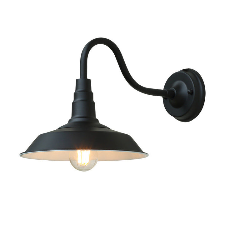 Lisslune | Noctura Classic Wall Lamp | Vintage Design | Iron Frame with Round Glass Shade | 1-Light Dining Room Lighting