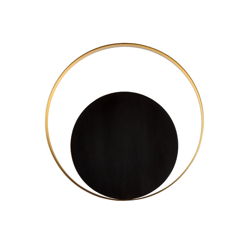 Lisslune | Modern Minimalist Iron Circle Ring 1-Light Wall Sconces Lamp For Bedroom