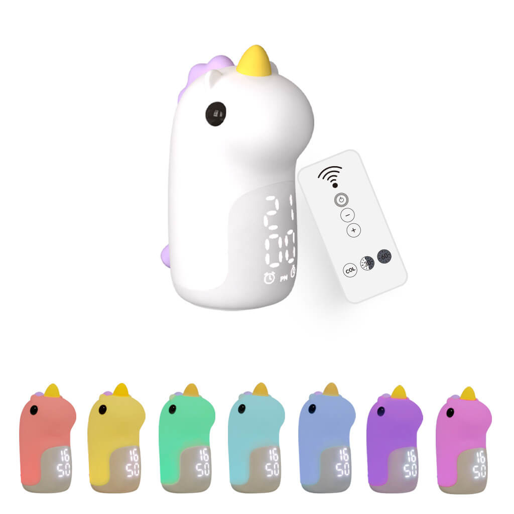Lisslune | Unilora DreamLight Alarm Clock | Unicorn Design | Timer & LED Night Light | Nursery Decor