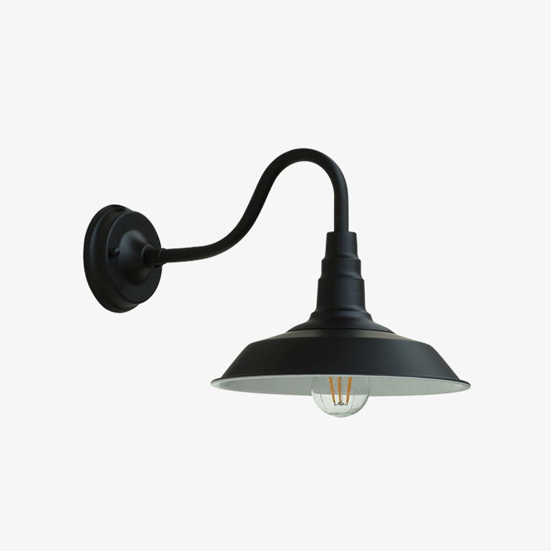 Lisslune | Noctura Classic Wall Lamp | Vintage Design | Iron Frame with Round Glass Shade | 1-Light Dining Room Lighting