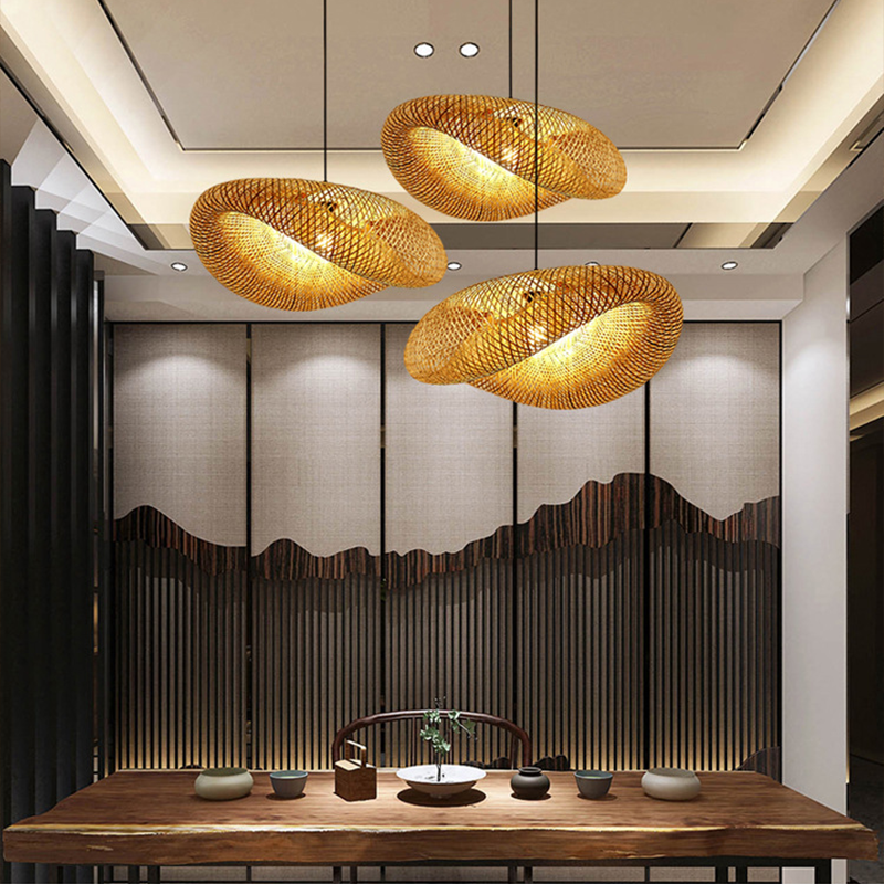 Lisslune | Rattan Woven Bamboo - Pendant Light - Led - Light