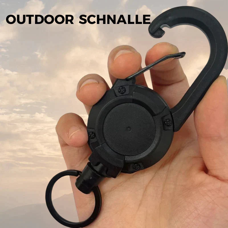 Lisslune | Automatically retractable keychain made of wire rope for outdoor use