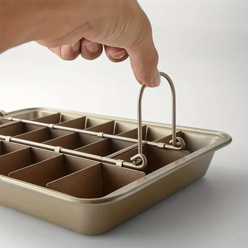 Lisslune | Non-Stick Brownie Pan with 18 Dividers Aluminum Bakeware