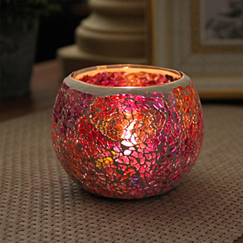 Lisslune | European Retro Glass Mosaic Tealight Holder