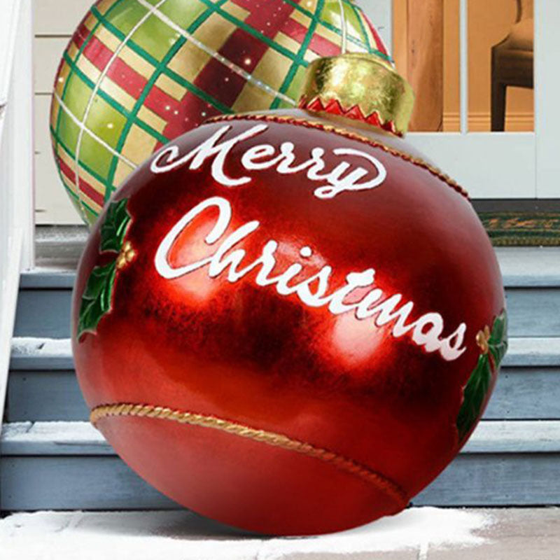 Lisslune | Inflatable Christmas Ball Outdoor Decoration 60cm – Weather Resistant PVC Christmas Decoration