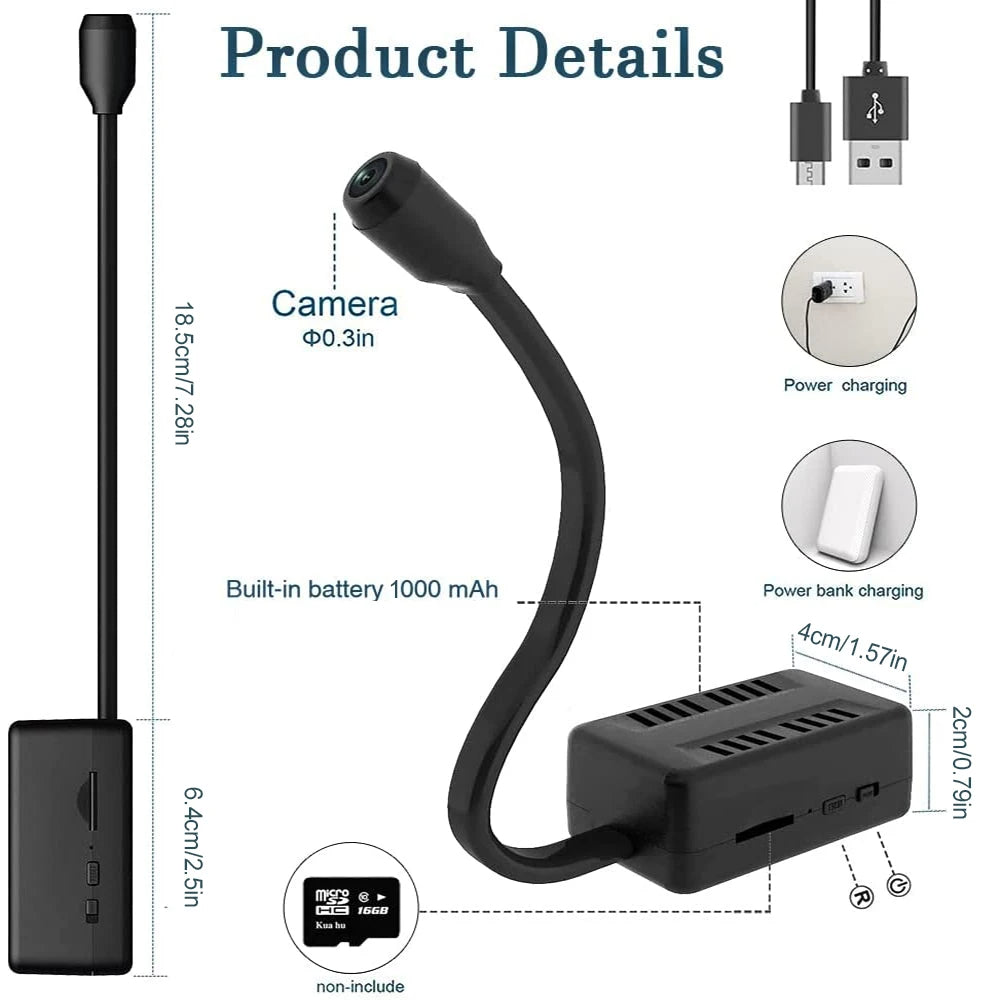 Lisslune | Hidden Spy Cam with 360° Foldable Lens - Wireless Mini Camera