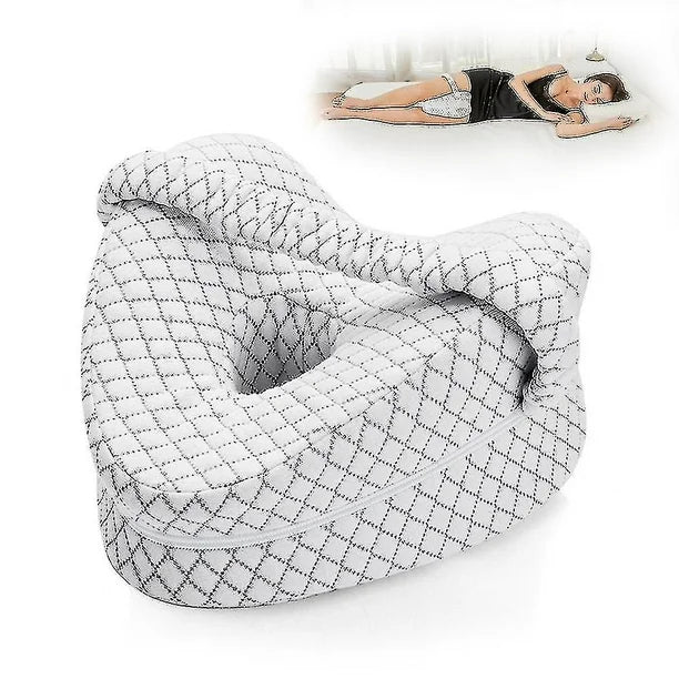 Lisslune | Orthopedic Knee Pillow for Side Sleepers | Memory Foam, Hypoallergenic & Ideal for Sciatica, Back Pain Relief
