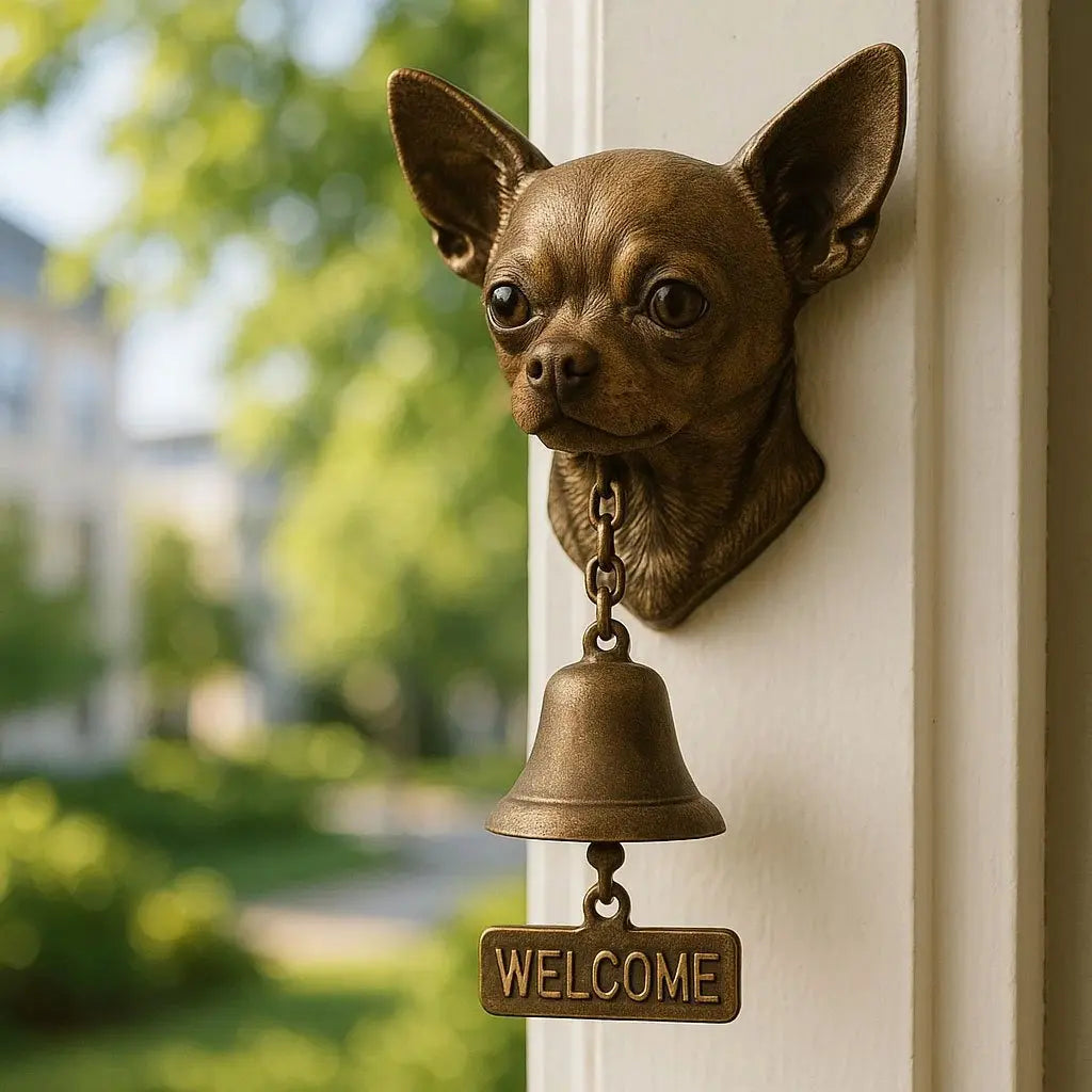 Lisslune | Welcome Bell Shepherd Bronze – Elegant Wall Bell with German Shepherd Design