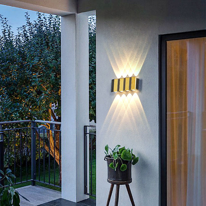 Lisslune | Modern Light Luxury Golden Aluminium Outdoor Waterproof Terrace LED Wall Light Lamp