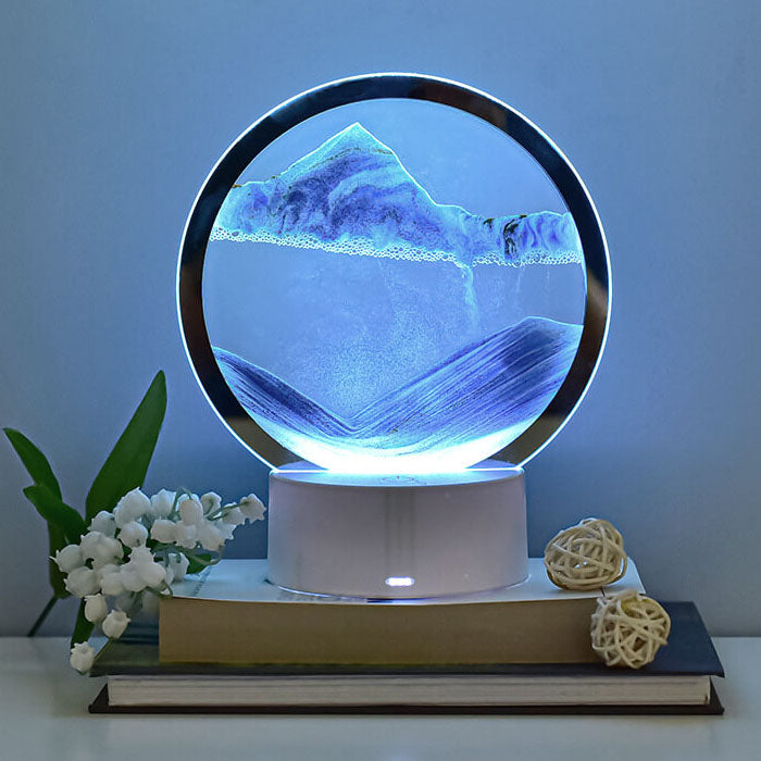 Lisslune | Creative Round Hourglass Quicksand 3D LED Night Light Table Lamp