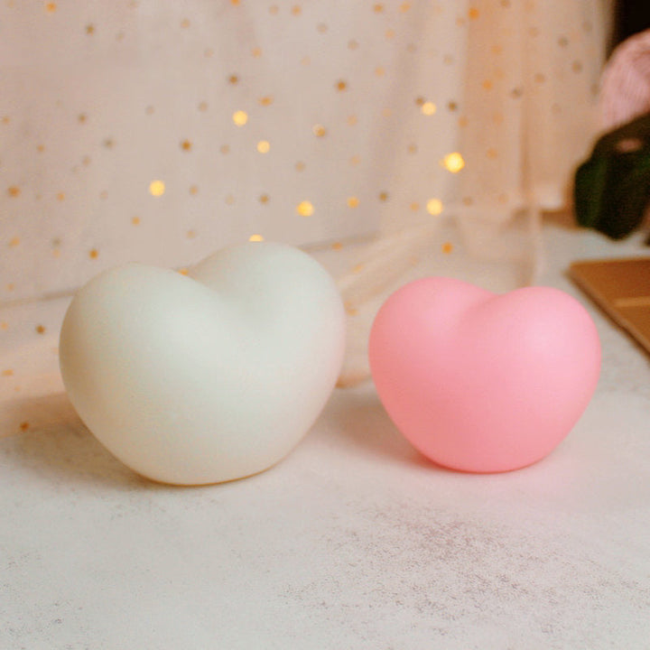 Lisslune | LuvSphere Silicone LED Night Light | Heart-Shaped Design | Table Lamp | Warm Mood Light | Decorative