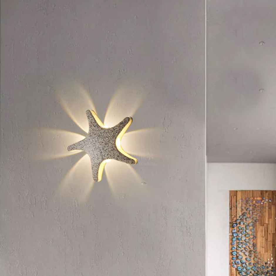 Lisslune | Contemporary Simplicity Aluminum Starfish Design LED Waterproof Wall Lantern Lamp for Outdoor Terrace