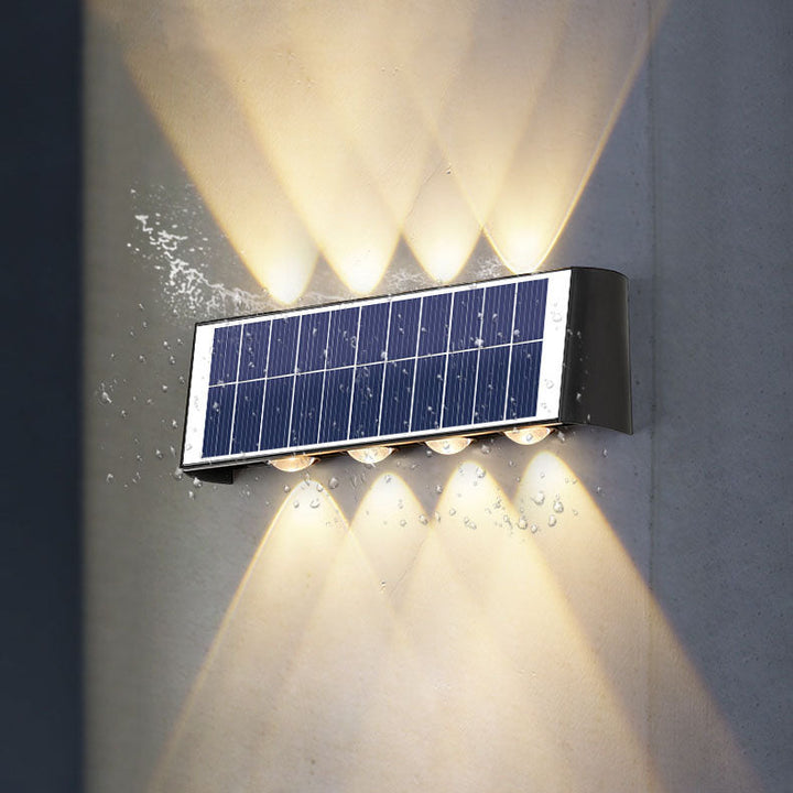 Lisslune | Modern Simplicity Solar Waterproof Rectangular ABS PMMA LED Wall Light Lamp For Outdoor Patio