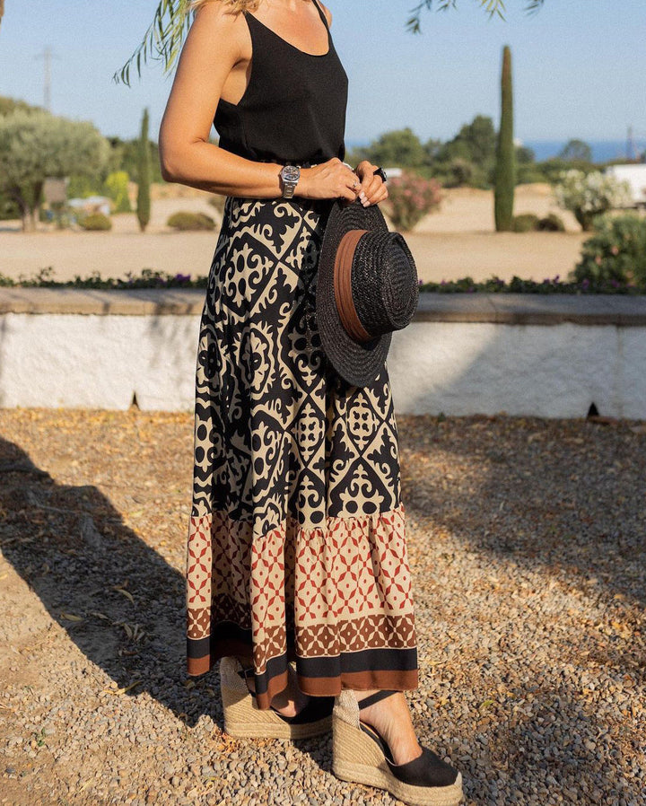 Lisslune | Boho Lange Rock mit Print