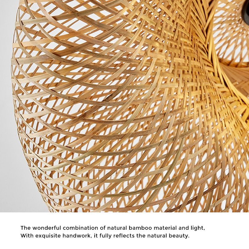 Lisslune | Rattan Woven Bamboo - Pendant Light - Led - Light