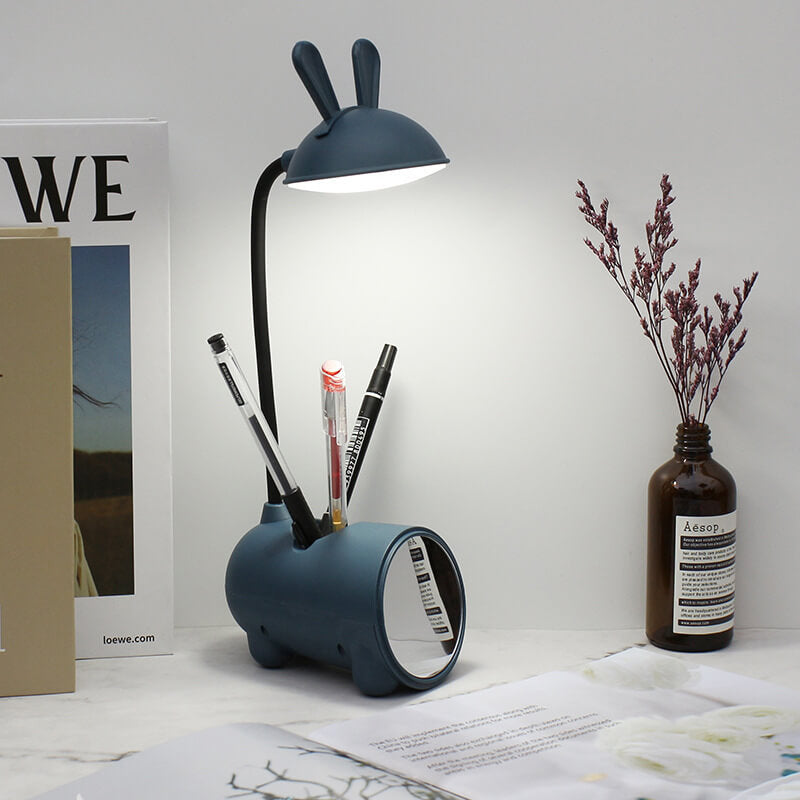 Lisslune | BunnyGlow Creative LED Touch Lamp with Pen Holder | USB Charging Function | Desk Lamp | Children's Room Decor