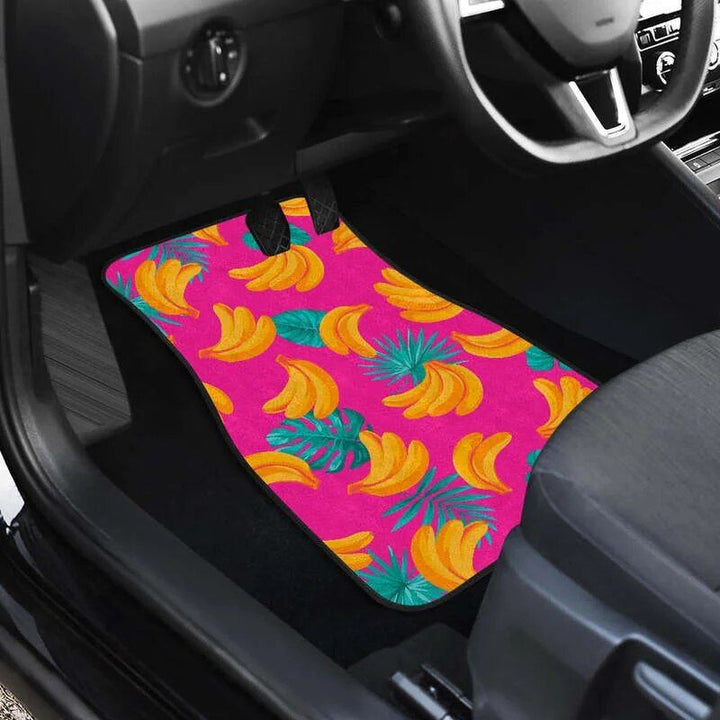 Lisslune | Tropical Pink Banana Print Car Floor Mats