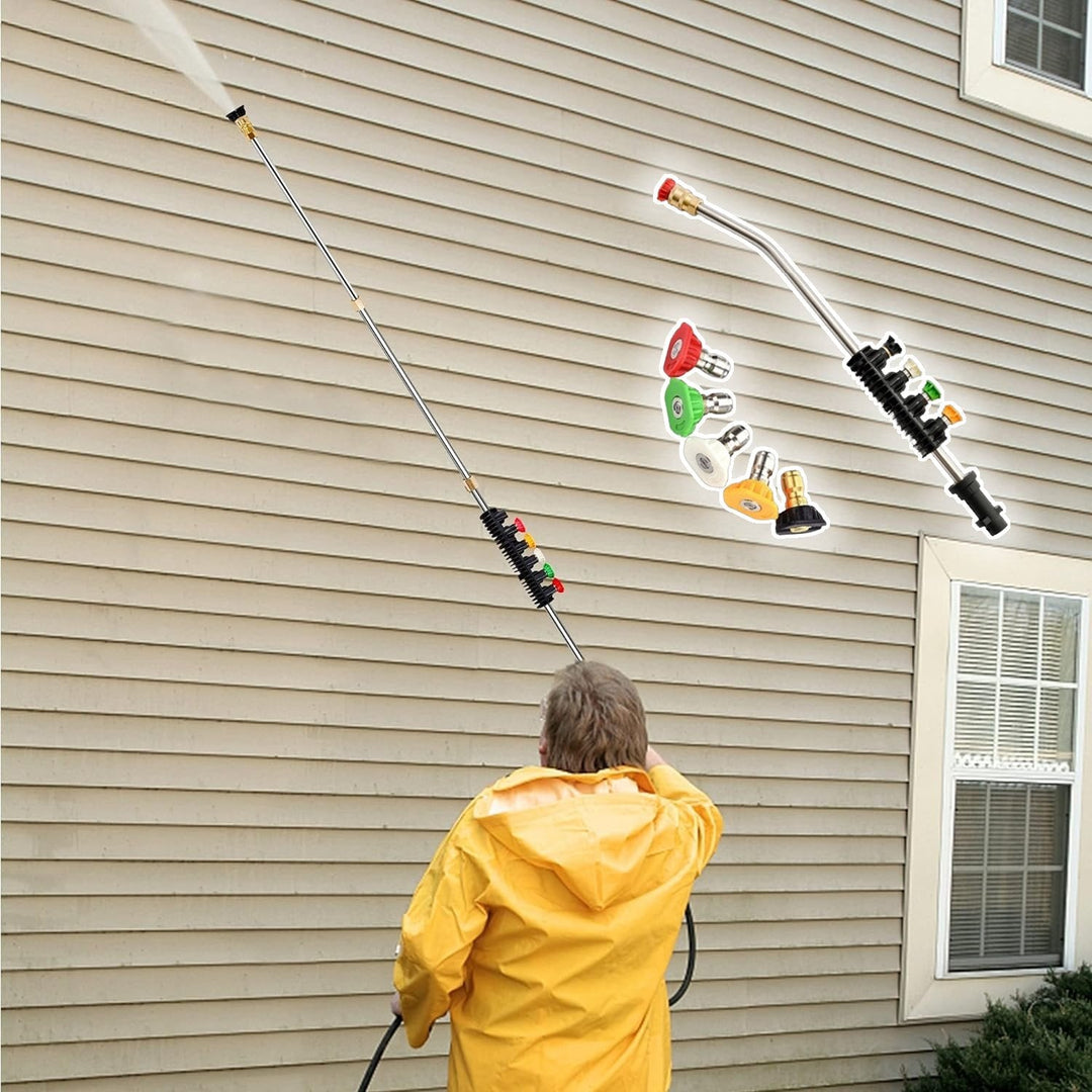 Lisslune | 4000 PSI Telescoping High Pressure Washer Wand Set for Gutter & Roof Drainage & Walls Cleaning