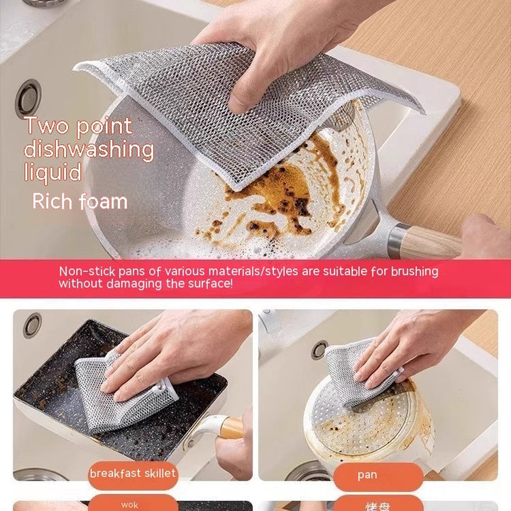 Lisslune | Microfiber Steel Wire Cleaning Cloths for Kitchen Appliances