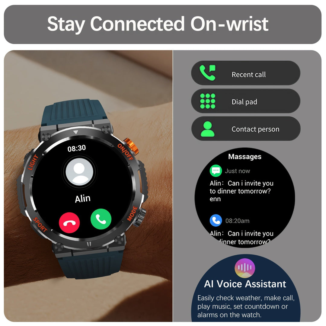 Lisslune | Jacket - Waterproof Smartwatch with LED Flashlight and Sleep Monitor