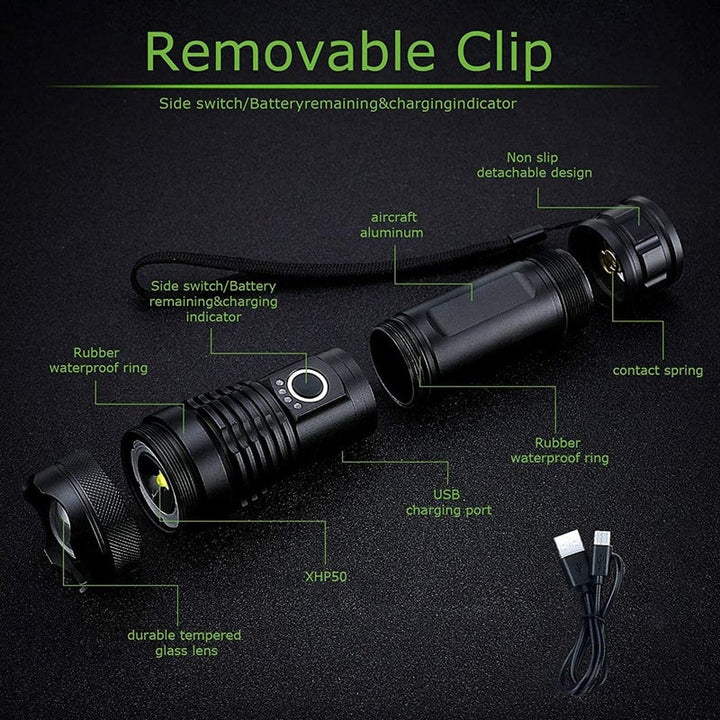Lisslune | XHP50 Waterproof Zoomable Bright Flashlight