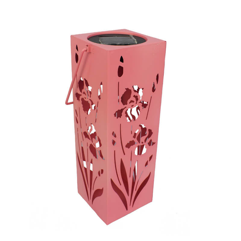 Lisslune | Solar Butterfly Rose Pattern Hollow Column LED Outdoor Waterproof Decorative Lamp